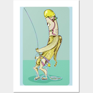 Banana belayer rock climbing Posters and Art